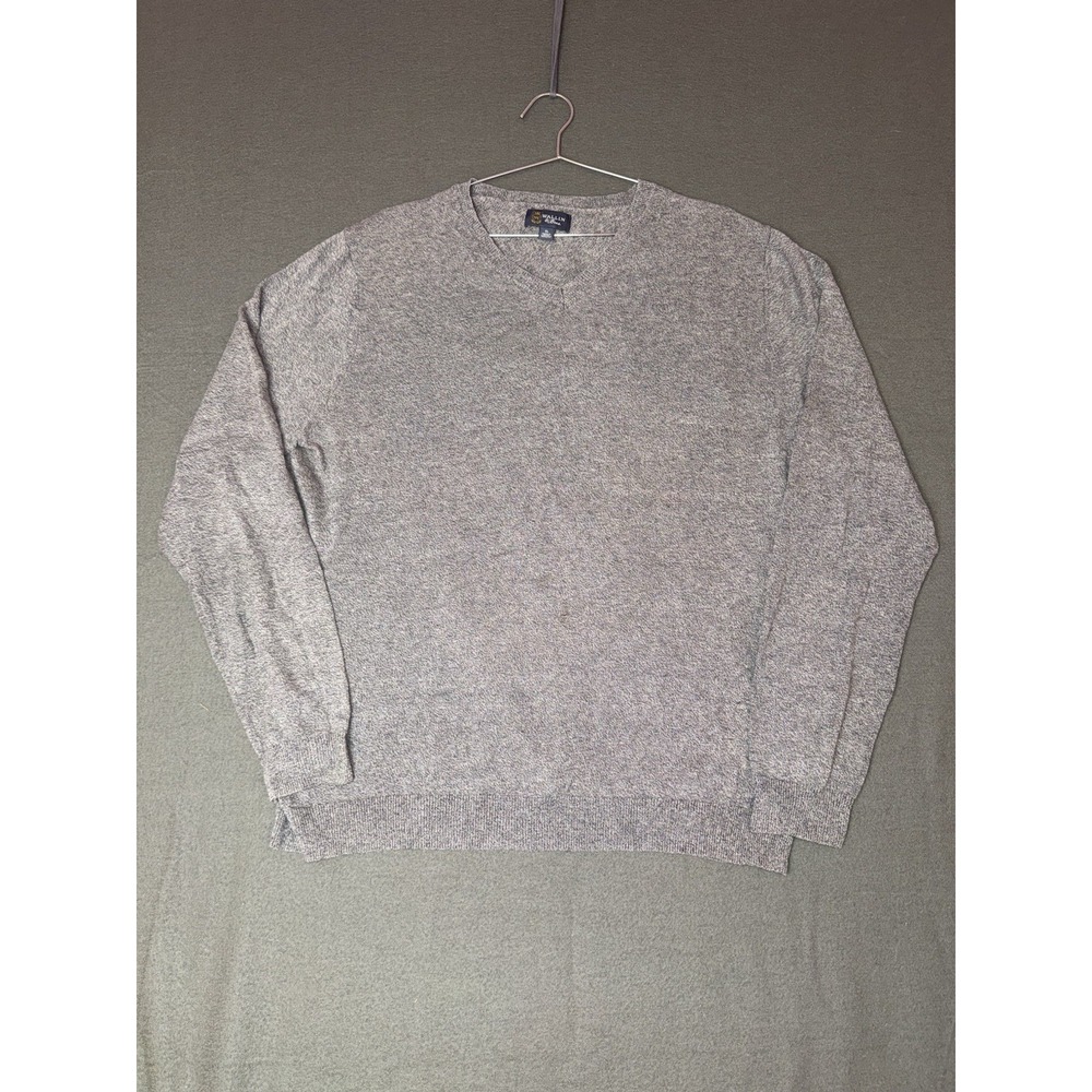 Wallin And Bros Gray Knit V-Neck Pullover Men’s Sweater Size XL